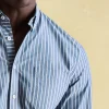 Abbott Blue Striped Cotton Poplin Shirt