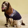 Alba Navy Knitted Fair Isle Dog Jumper