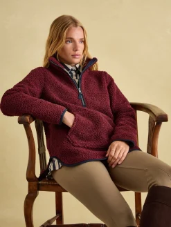 Aldeburgh Burgundy Quarter Zip Fleece