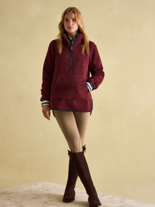 Aldeburgh Burgundy Quarter Zip Fleece