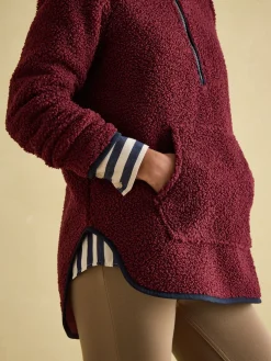 Aldeburgh Burgundy Quarter Zip Fleece