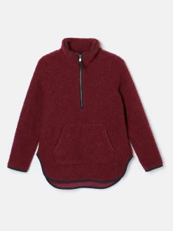 Aldeburgh Burgundy Quarter Zip Fleece