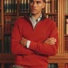 Alistair Orange Quarter Zip Cotton Sweatshirt