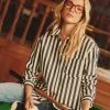 Amilla Navy & Cream Stripe Shirt