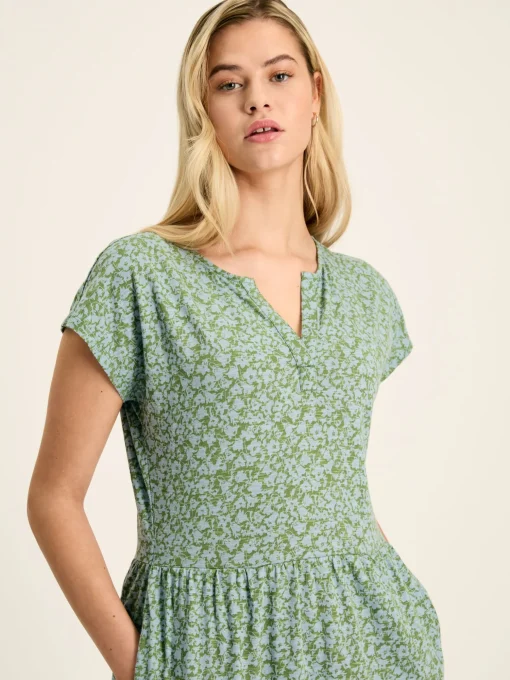 Ariana Green Jersey Tiered Dress