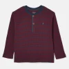 Arthur Berry Red & Navy Stripe Henley Top