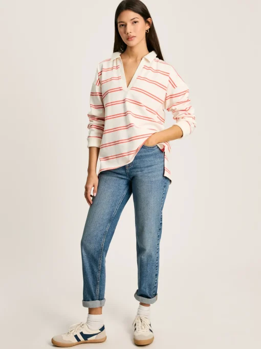 Bayside Coral/White Cotton Deck Shirt
