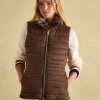 Beckley Brown Padded Showerproof Gilet With Detachable Faux Fur Collar