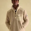 Billy Cream Quarter Zip Borg Fleece Sweatshirt