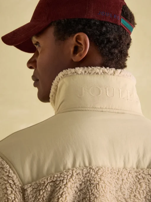 Billy Cream Quarter Zip Borg Fleece Sweatshirt