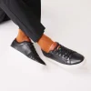 Black Leather Trainers