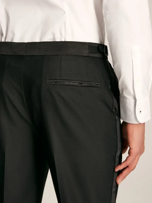 Black Slim Fit Tuxedo Suit Trousers