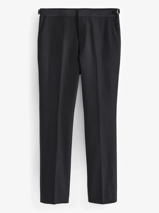Black Slim Fit Tuxedo Suit Trousers