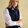 Bloomfield Navy/Burgundy Square Silk Scarf