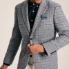 Blue Check Slim Fit Suit Blazer
