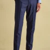 Blue Slim Fit Flannel Suit Trousers