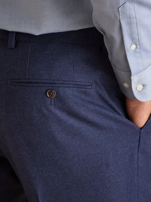 Blue Slim Fit Flannel Suit Trousers