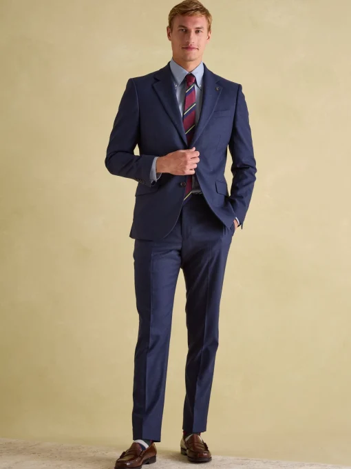 Blue Slim Fit Flannel Suit Trousers