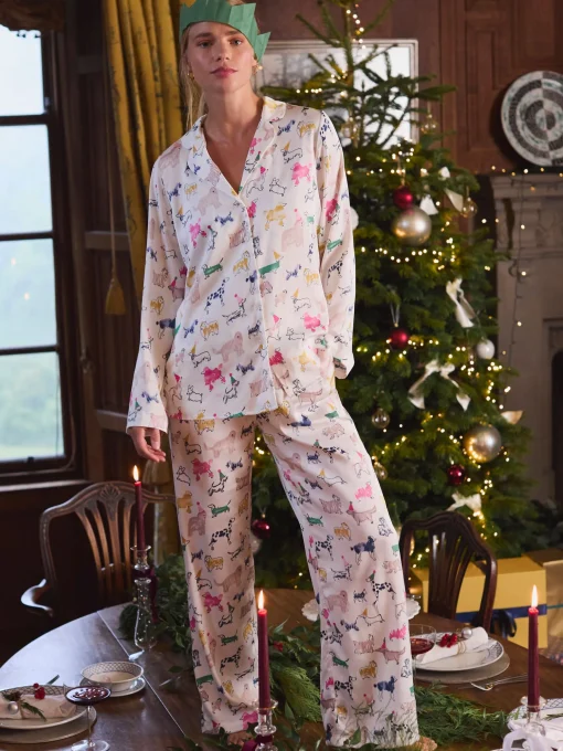 Bonnie Cream Satin Pyjama Set
