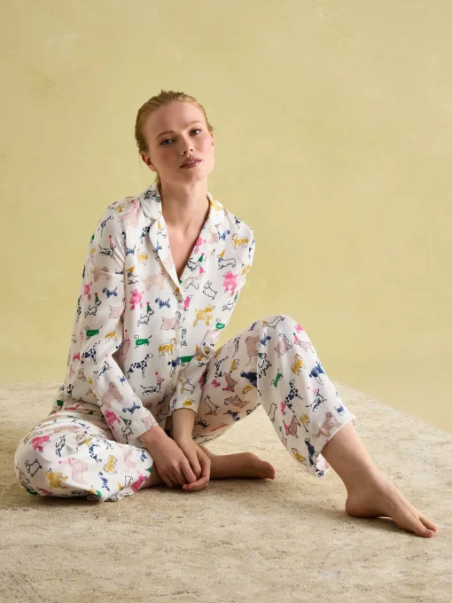 Bonnie Cream Satin Pyjama Set