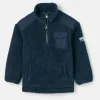Boys' Billy Navy Blue Half Zip Borg Fleece