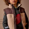 Boys' Eddington Natural & Brown Colourblock Fleece Gilet