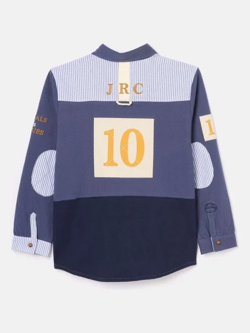 Boys' Emmett Blue Embroidered and Embellished Shirt