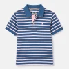 Boys' Filbert Pink Striped Pique Cotton Polo Shirt