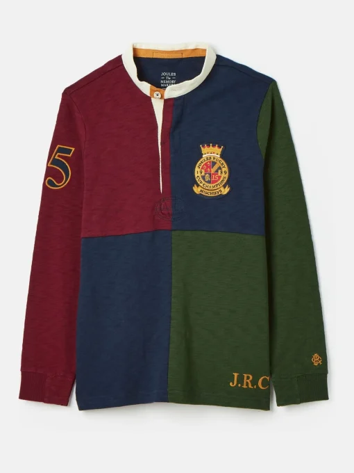 Boys' Kick Off Multi Grandad Collar Rugby Shirt