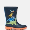 Boys' Navy Dinosaur Printed Wellies