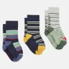 Boys' Neat Feet Stripe 3 Pack Socks