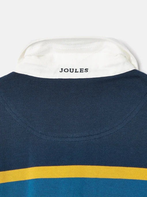 Boys' Onside Navy Striped Cotton Rugby Shirt