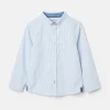 Boys' Oxford Blue Long Sleeve Striped Oxford Shirt