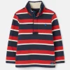 Boys' Winter Dale Red/Navy Quarter Zip Sweatshirt with Fleece Lining