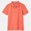 Boys' Woody Orange Pique Cotton Polo Shirt