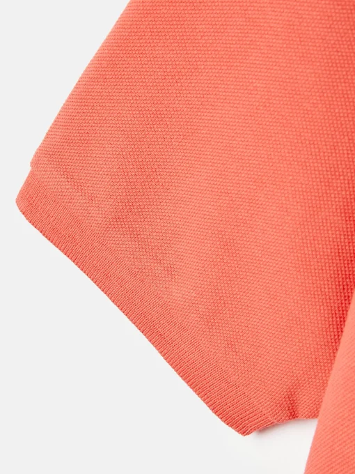 Boys' Woody Orange Pique Cotton Polo Shirt