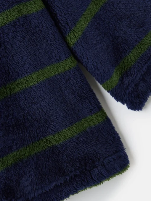 Boys' Woozle Navy & Green Stripe Half Zip Borg Fleece