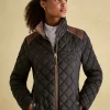 Braemar Luxe Black Showerproof Diamond Quilted Coat