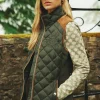 Braemar Luxe Khaki Green Showerproof Diamond Quilted Gilet