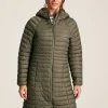 Bramley Khaki Green Showerproof Long Packable Padded Coat