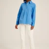 Brinley Blue Cotton Deck Shirt