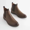 Brown Leather Chelsea Boots
