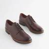Brown Leather Classic Derby Shoes