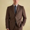 Brown Slim Fit Texture Suit Jacket