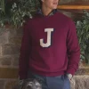 Burgundy 'J' Crew Neck Jumper