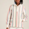 Burnham Multi Stripe Funnel Neck Quarter Zip Sweatshirt