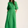 Cassie Green Broderie Maxi Dress