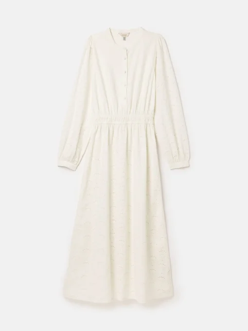 Cassie White Broderie Maxi Dress