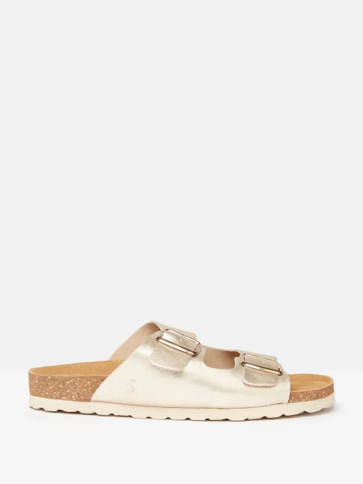 Celeste Gold Double Strap Sandals