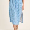 Celia Blue Jersey Midi Skirt